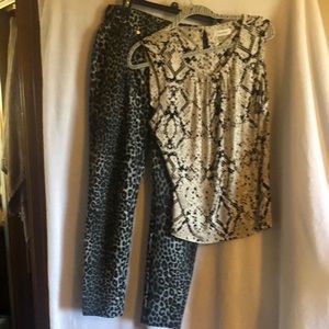 Michael Kors Cheetah Ocelot Pants Snake Blouse